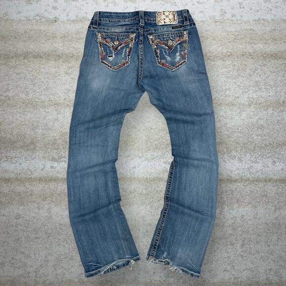 Vintage Miss Me Jeans Mid Rise Easy Boot Flared Medium Wash Denim Y2K